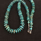 Santo Domingo Kingman Turquoise Necklace | Sterling Silver | 21" | Authentic Native American Handmade | 3996