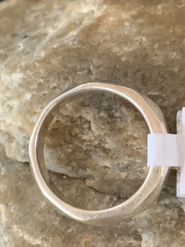 Navajo Women's White Sterling Silver Ring | Sz 7 | Authentic Native American Handmade | 1734