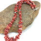 Navajo Red Spiky Spiny Oyster Necklace | Sterling Silver | Authentic Native American | 18" | 4772