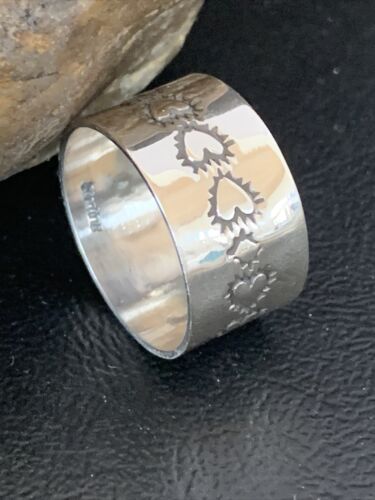 Native American XL Men's Band | Navajo Stamped Sterling Silver Ring | Sz 12 | 1506