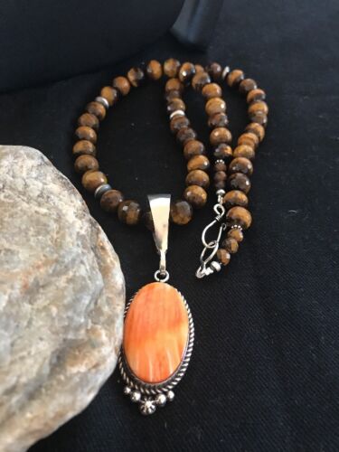 Navajo Sterling Silver Necklace | Spiny Oyster Pendant | Southwestern Native American | S425