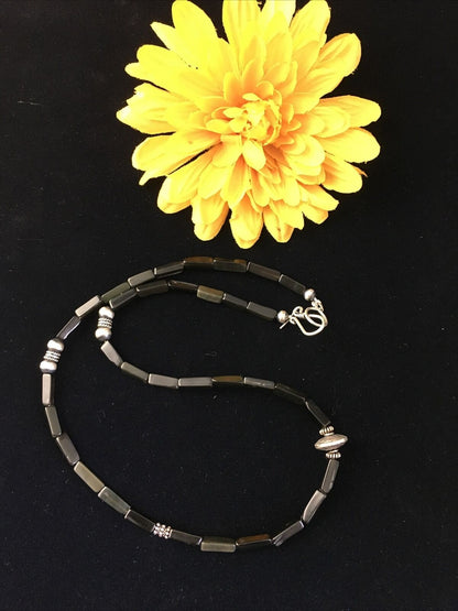 Native American Navajo Black Onyx Bead Necklace | 18" | Authentic Handmade | 10003 - Masha USA