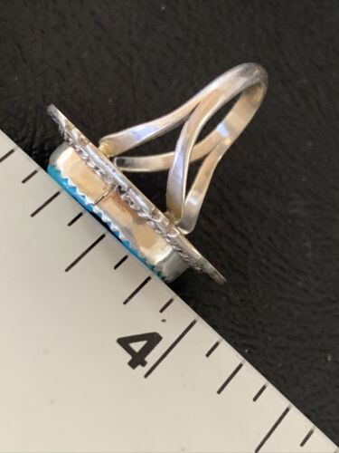 Southwestern Navajo Blue Kingman Turquoise Ring | Sterling Silver | Sz 7 | 12208