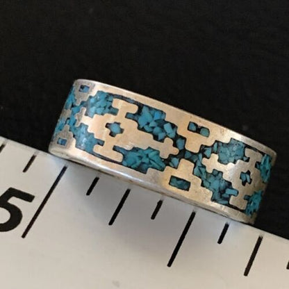Navajo Women's Turquoise Ring | Sterling Silver | Sz 5 | Authentic Native American Handmade | 12467