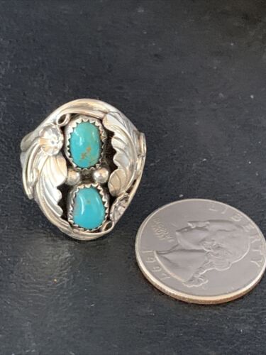 Navajo Kingman Turquoise Multi-Stone Ring | Authentic Native American Sterling Silver | Sz 11 | 14175