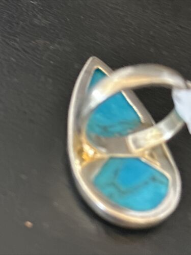 Women's Navajo Handmade Blue Kingman Turquoise Ring | Sterling Silver | Sz 9 | 11617