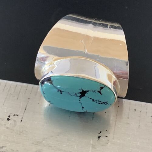 Navajo Blue Turquoise Ring | Sterling Silver | Sz 10 | Authentic Native American Handmade | 14231