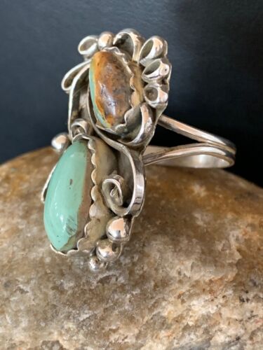 Navajo Multi-Stone Turquoise Ring | Sterling Silver | Sz 10.5 | Native American Handmade | 3230