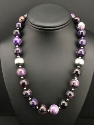 Navajo Purple Amethyst Necklace | Sterling Silver | Native American Handmade | 19" | 1281