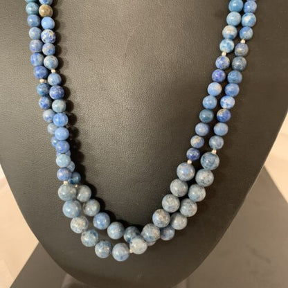 Native American Denim Lapis Bead Necklace | Sterling Silver | 21" | 1260