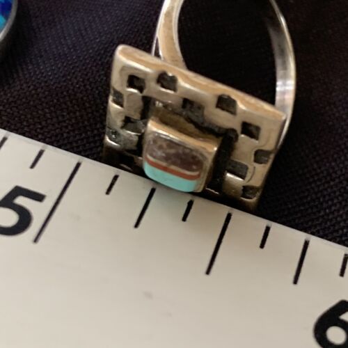 Navajo Blue Turquoise Sugilite Inlay Ring | Sz 5.5 | Sterling Silver | Authentic Native American Handmade | 13145 - Masha USA