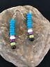 Navajo Sterling Silver Turquoise Sugilite Earrings | Blue Green | Native American
