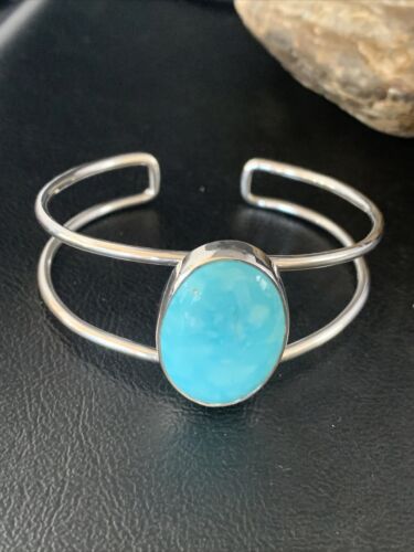 Southwestern  Women's  Blue Larimar Cuff Bracelet | Sterling Silver | Handmade | 14068