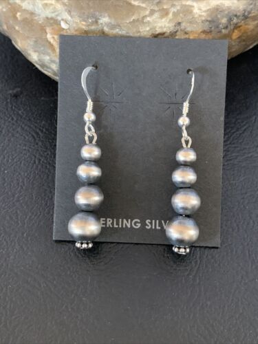 Native American Navajo Pearls Earrings | Sterling Silver | 1.5" | 13201 - Masha USA