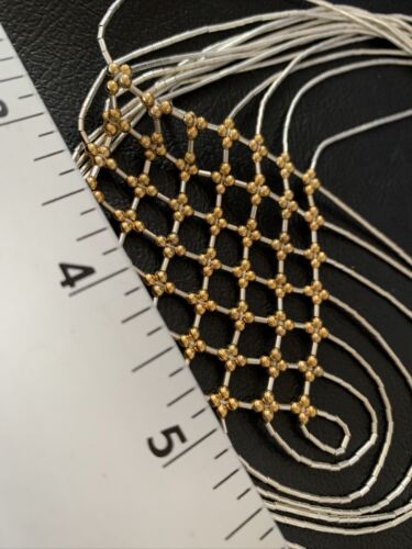 Gold Filled Liquid Silver Heishi Necklace | 7 Strand Sterling Silver Tube | 18" | 12632