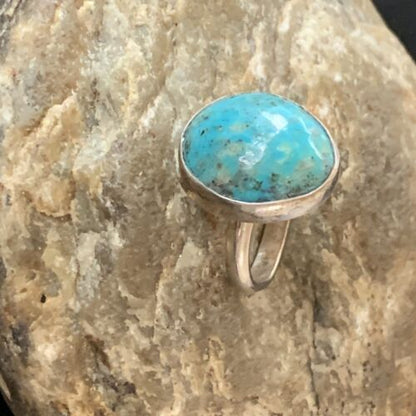Navajo Blue Kingman Turquoise Ring | Sterling Silver | Sz 5 | Authentic Native American Handmade | 10215