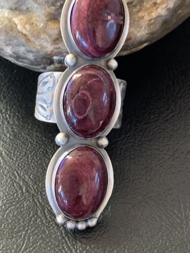 Navajo Purple Spiny Oyster Cluster Ring | Authentic Native American Sterling Silver | Multi-Stone | Sz 11 | 11554