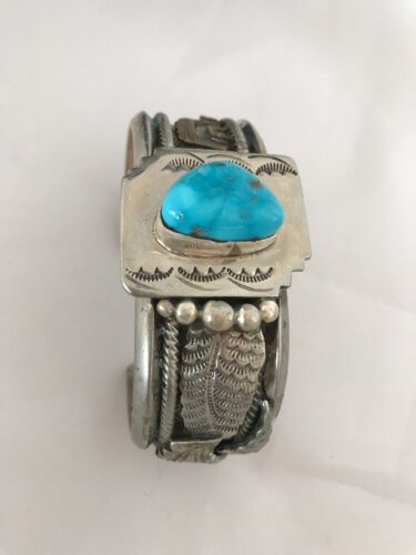 Navajo Turquoise 12K Gold Filled Bracelet | Sterling Silver | Authentic Native American Handmade | 8290 - Masha USA