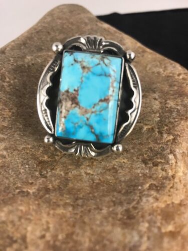 Turquoise Ring | Sterling Silver | Handmade | Sz 8.5 | 13930