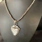 White Buffalo Turquoise Pendant Necklace | Sterling Silver | Navajo | Authentic Native American Handmade | 14057