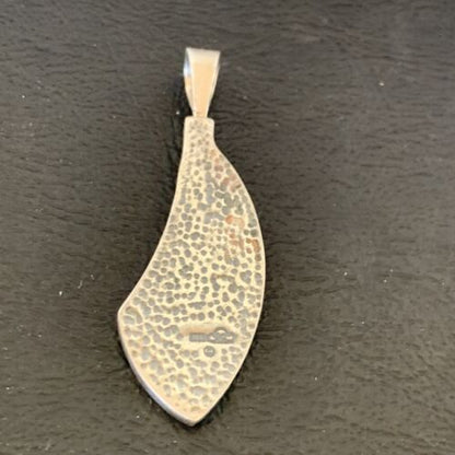 Navajo Spiny Blue Opal Inlay Pendant | Sterling Silver | Authentic Native American Handmade | 12275