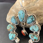 Navajo Coral Spiderweb Turquoise Pendant | Authentic Native American Sterling Silver | Naja | 02226