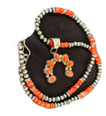Navajo Red Spiny Oyster Naja Pendant Necklace | Sterling Silver | Authentic Native American Handmade | 1138