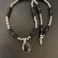 Native American Men's Navajo Pearl Necklace Pendant | Sterling Silver Black Onyx | 11905