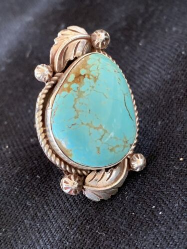 Navajo Blue Turquoise #8 Ring | Sterling Silver | Sz 7 | Authentic Native American Handmade | 671