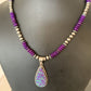 Navajo Purple Sugilite Necklace with Faux Opal Pendant | Sterling Silver | Authentic Native American Handmade | 01916
