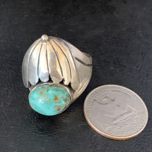 Native American Men's Navajo Green Royston Turquoise Ring | Sterling Silver | Sz 11 | 13857