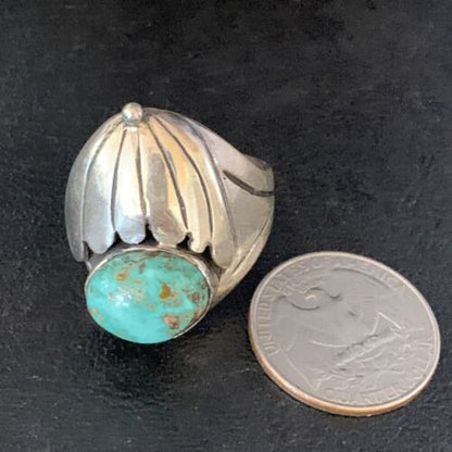 Native American Men's Navajo Green Royston Turquoise Ring | Sterling Silver | Sz 11 | 13857
