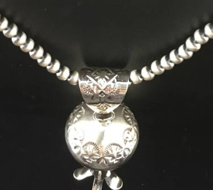 Navajo Sterling Silver Naja Necklace Pendant | 3" | Authentic Native American Handmade | 10048 - Masha USA