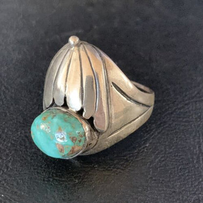 Native American Men's Navajo Green Royston Turquoise Ring | Sterling Silver | Sz 11 | 13857