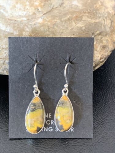 Native American Women's Navajo Bumblebee Jasper Earrings Set | Sterling Silver | Handmade | 1561 - Masha USA