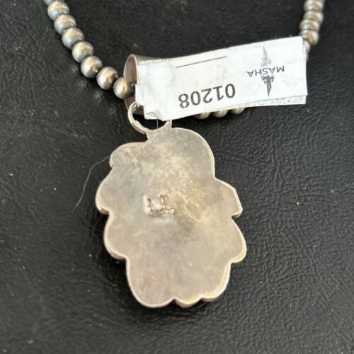 Navajo Denim Lapis Pendant Necklace | Sterling Silver Beads | Authentic Native American Handmade | 1208
