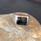 Native American Men's Navajo Black Onyx Inlay Ring | Sterling Silver | Sz 9 | 10738