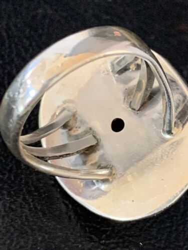 Native American Green Gaspeite Ring | Navajo Sterling Silver | Sz 8.5 | 13779