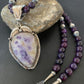 Navajo Purple Sugilite & Amethyst Pendant Necklace | Sterling Silver | Authentic Native American Handmade | 1756