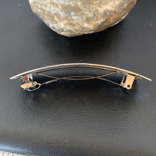 Southwestern Sterling Silver Stamped Navajo Hair Barrette | Handmade | 4" | 1213