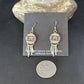 Navajo Multi-Color Turquoise Inlay Earrings | Sterling Silver | Authentic Native American Handmade | 14654