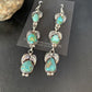 Navajo Green Turquoise Earrings | Sonoran Gold | Sterling Silver | 3 Dangle | Authentic Native American Handmade | 13925