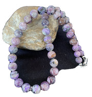 Navajo Charoite Necklace | Sterling Silver | 20" | Authentic Native American Handmade | 01491