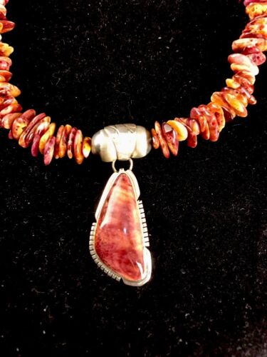 Southwestern Purple Spiny Oyster Navajo Sterling Silver Necklace | 21" | 3417