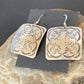 Native American Women's Dangle Earrings | Navajo Sterling Silver Stamped Handmade | 1658