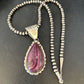 Navajo Purple Spiny Oyster Pendant | Sterling Silver | 2.75" | Authentic Native American Handmade | 14508