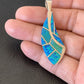 Navajo Blue Opal Inlay Pendant | Sterling Silver | Authentic Native American Handmade | 12274