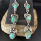 Navajo Green Turquoise Earrings | Sonoran Gold | Sterling Silver | 3 Dangle | Authentic Native American Handmade | 13925