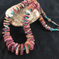 Authentic Native American Navajo Necklace | Purple Spiny Oyster & Turquoise | Sterling Silver | 24" Graduated