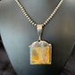 Navajo Bumblebee Jasper Pendant Necklace | Sterling Silver | Authentic Native American Handmade | 10462